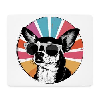 Chihuahua Retro Radial with Sunglasses - Mouse Pad (horizontal) - white - Front