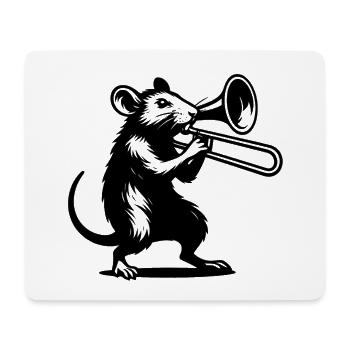 Bass rat with guitar - Mouse Pad (horizontal) - white - Front