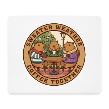 Capybara Sweater Weather Coffee Together - Mouse Pad (horizontal) - white - Front
