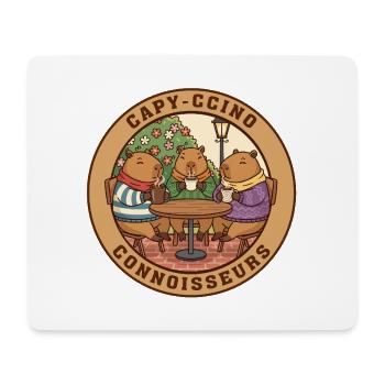 Capybara Capyccino Connoisseurs Kaffeeclub - Mousepad (Querformat) - Weiß - Vorne