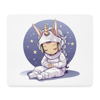 Kleines Einhorn im Meditationsmantel - Mousepad (Querformat) - Weiß - Vorne