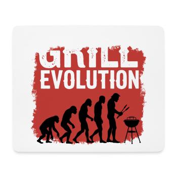 Grill Evolution Lustiger Grillmeister Spruch - Mousepad (Querformat) - Weiß - Vorne