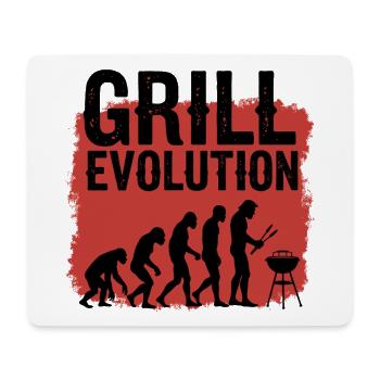Grill Evolution Lustiger Grillmeister Spruch - Mousepad (Querformat) - Weiß - Vorne