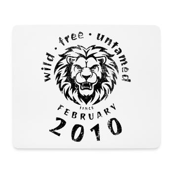 16e anniversaire Sauvage, libre et indompté depuis 02/2010 - Tapis de souris (format paysage) - blanc - Devant