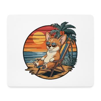 Funny Chihuahua Dog on Beach Summer Sunset - Mouse Pad (horizontal) - white - Front