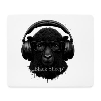 Black Sheep with headphones - Mouse Pad (horizontal) - white - Front