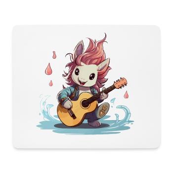 Sparkling bunny with guitar - Mouse Pad (horizontal) - white - Front