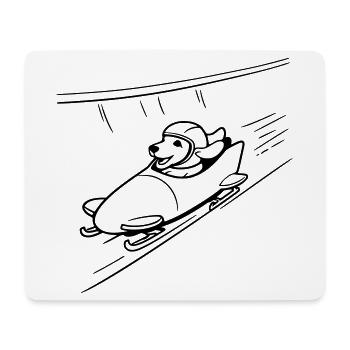 dackel eis bob kanal line art - Mousepad (Querformat) - Weiß - Vorne