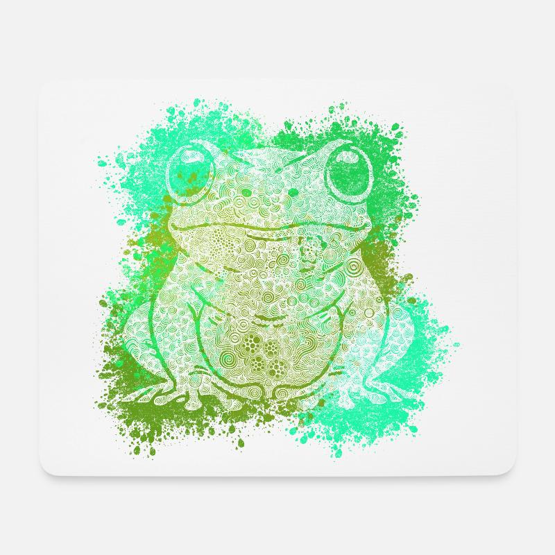 Zentangle-Frosch - Mousepad (Querformat) - Weiß