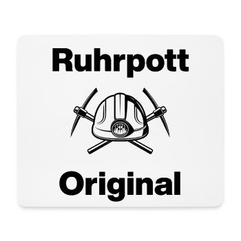 Ruhrpott Original, Bergmann Stolz! NRW, Coal - Mouse Pad (horizontal) - white - Front