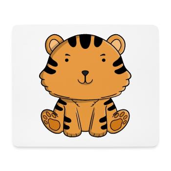 Süßes Tigerbaby, niedliches Kawaii-Dschungeltier - Mousepad (Querformat) - Weiß - Vorne