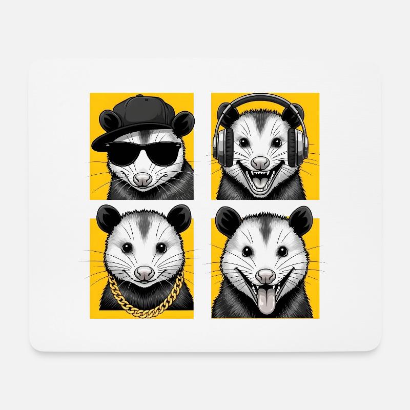 Opossum - Mousepad (Querformat) - Weiß