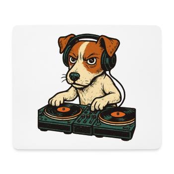 Jack Russell Terrier DJ Turntables Techno Geschenk - Mousepad (Querformat) - Weiß - Vorne