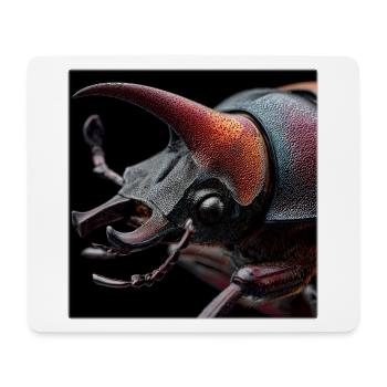 Nashornkäfer Makro Porträt Wildlife Grafik - Mousepad (Querformat) - Weiß - Vorne