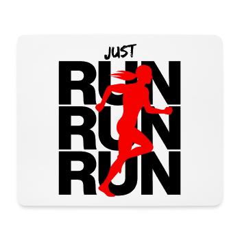 JOGGEN FRAU – RUN QUEEN! LAUFEN, RENNEN, GO FOR IT - Mousepad (Querformat) - Weiß - Vorne