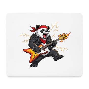 Panda Flammengitarre - Mousepad (Querformat) - Weiß - Vorne