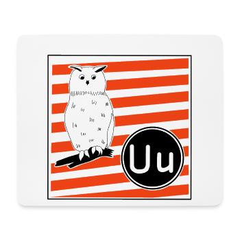 U wie Uhu - Mousepad (Querformat) - Weiß - Vorne