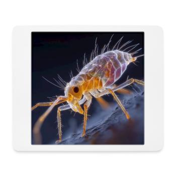 Transparent Flea – Golden Insects Macro Art - Mouse Pad (horizontal) - white - Front