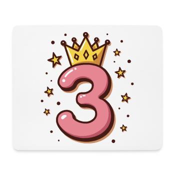 3. Geburtstag Kleine Prinzessin mit Krone - Mousepad (Querformat) - Weiß - Vorne