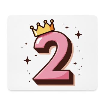 2e anniversaire Petite Princesse Couronne - Tapis de souris (format paysage) - blanc - Devant