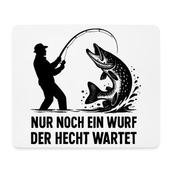 Un piquet, attendant un lancer, cadeau pour pêcheur - Tapis de souris (format paysage) - blanc - Devant