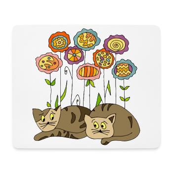 Katzen - Mousepad (Querformat) - Weiß - Vorne