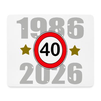 1986–2026: 40 Jahre Jubiläum - Mousepad (Querformat) - Weiß - Vorne