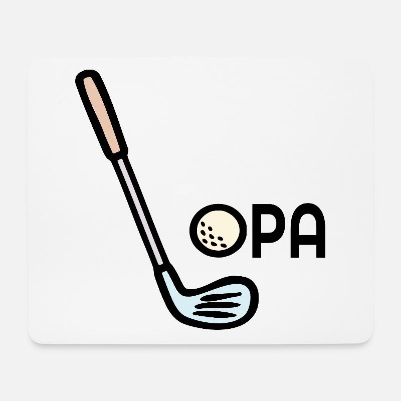 Golf Opa Golfschläger - Mousepad (Querformat) - Weiß