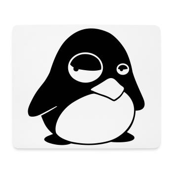 Grumpy Tux – Funny Linux Penguin for Nerds - Mouse Pad (horizontal) - white - Front