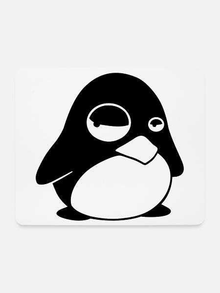 Grumpy Tux – Drôle de Penguin Linux pour les geeks - Tapis de souris (format paysage) - blanc
