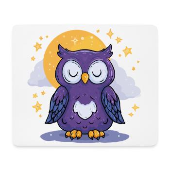 Mondnacht Eule - Mousepad (Querformat) - Weiß - Vorne