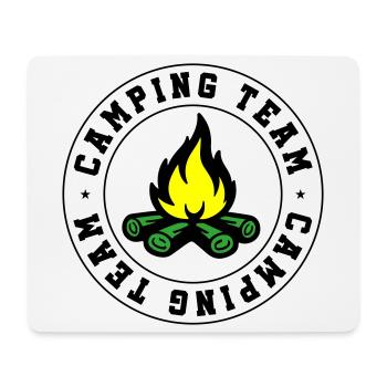 Camping Team Lagerfeuer - Mousepad (Querformat) - Weiß - Vorne