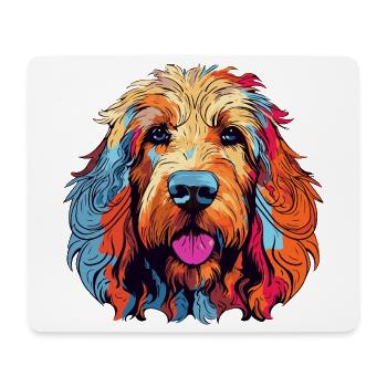 Colorful Dog Portrait - Mouse Pad (horizontal) - white - Front