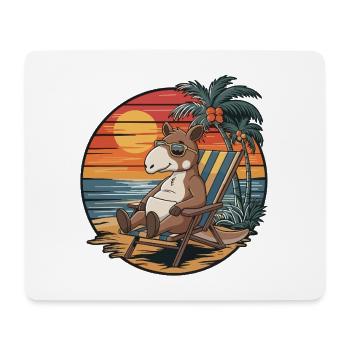 Funny Tapir on Beach Summer Vacation Sunset - Mouse Pad (horizontal) - white - Front