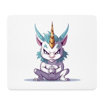 WütendesEinhorn - Mousepad (Querformat) - Weiß - Vorne