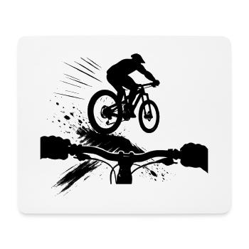 Downhill MTB POV Perspective Mountain Bike Gift - Mouse Pad (horizontal) - white - Front