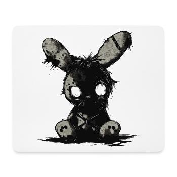 Dark Stuffed Bunny – motif gothique en peluche - Tapis de souris (format paysage) - blanc - Devant