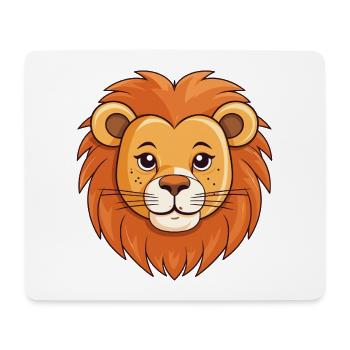 Lion Head Caricature - Mouse Pad (horizontal) - white - Front