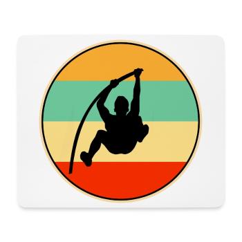 Vintage-Stangen-Hochsprung-Silhouette Retro-Sonnenuntergangskunst - Mousepad (Querformat) - Weiß - Vorne