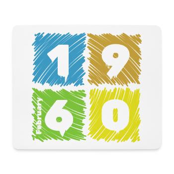 66. Écussons Geburtstag Farbige depuis 02/1960 - Tapis de souris (format paysage) - blanc - Devant