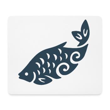Wirbelfisch-Silhouette - Mousepad (Querformat) - Weiß - Vorne