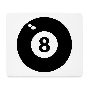8 schwarze Billards - Mousepad (Querformat) - Weiß - Vorne