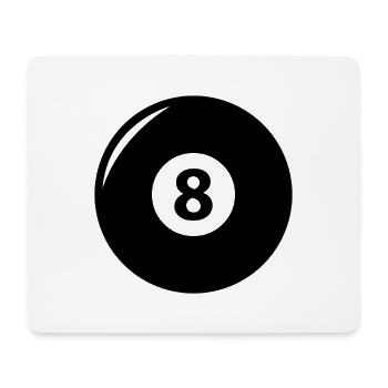 8 schwarze Billards - Mousepad (Querformat) - Weiß - Vorne