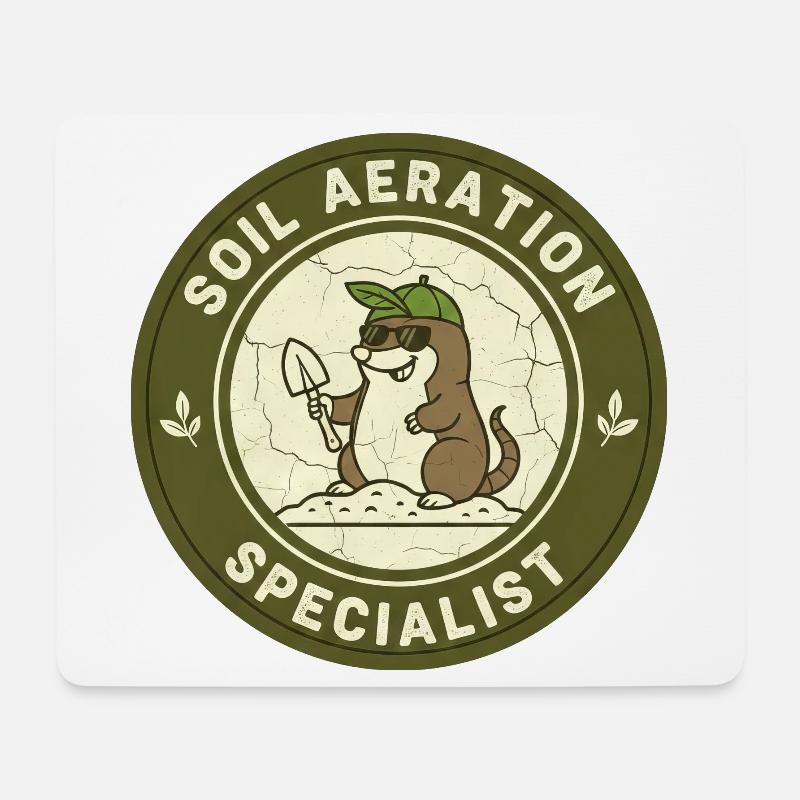 Maulwurf Bodenverbesserer Gartenbau Selbstversorge - Mousepad (Querformat) - Weiß