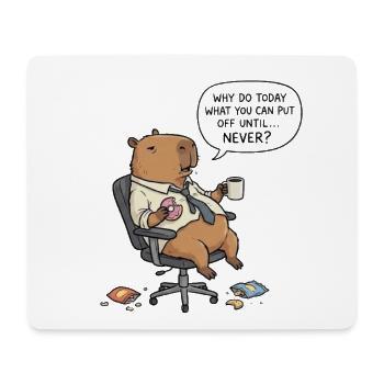 Procrastination du castor capybara au bureau - Tapis de souris (format paysage) - blanc - Devant