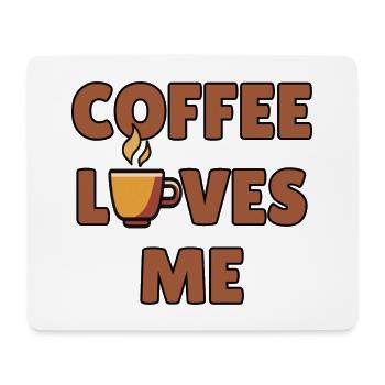 le café m'adore - humour café - amoureux de café - Tapis de souris (format paysage) - blanc - Devant