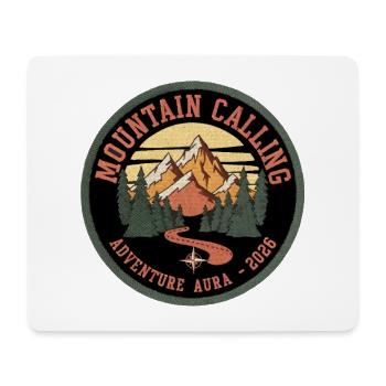 Bergruf Patch: Abenteuer Aura 2026 - Mousepad (Querformat) - Weiß - Vorne
