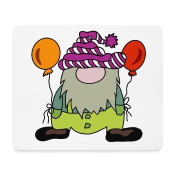 Nain nain de carnaval costumé avec des ballons colorés - Tapis de souris (format paysage) - blanc - Devant