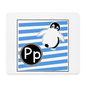 P for Penguin - Mouse Pad (horizontal) - white - Front
