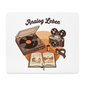 Analog Leben Retro Technik & Natur - Mousepad (Querformat) - Weiß - Vorne